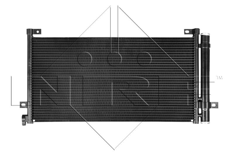 NRF Quality Grade: Easy Fit 350391 Air conditioning condenser with dryer, with seal ring, 15,3mm, 13,7mm, Aluminium, 632mm