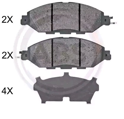 A.B.S. with acoustic wear warning Height 1: 59,9mm, Width 1: 165,5mm, Thickness 1: 16,4mm Brake pads 35130 buy