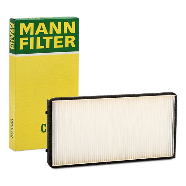 CU 3360 MANN-FILTER Pollen filter PORSCHE Particulate Filter, 327 mm x 165, 169 mm x 34, 35 mm