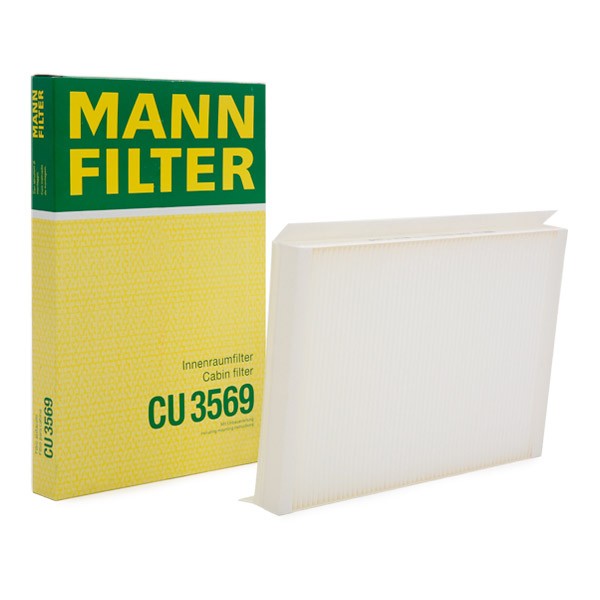 MANN-FILTER Particulate Filter, 357 mm x 238 mm x 35 mm Width: 238mm, Height: 35mm, Length: 357mm Cabin filter CU 3569 buy