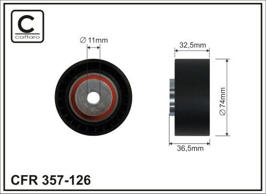 CAFFARO Ø: 74mm Deflection / Guide Pulley, v-ribbed belt 357-126 buy