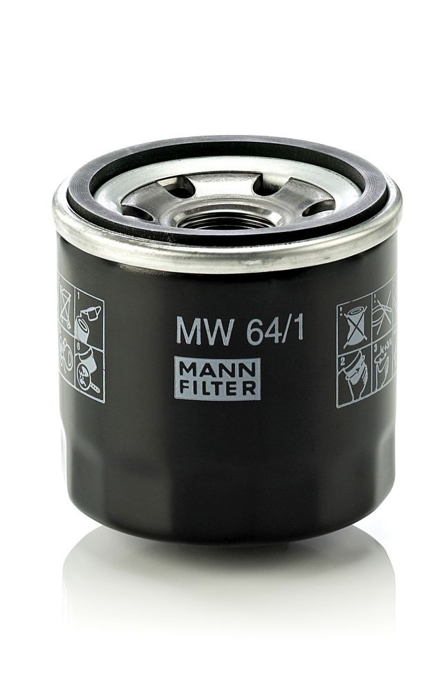 MW64/1 Oil filter MW 64/1 MANN-FILTER M 20 X 1.5, with one anti-return valve, Spin-on Filter