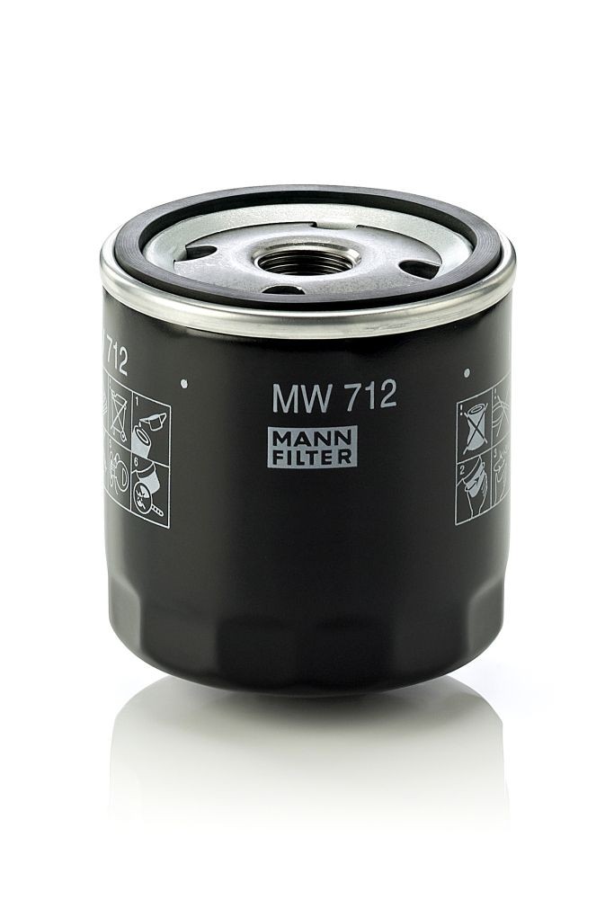 MW712 Oil filter MW 712 MANN-FILTER 3/4-16 UNF-1B, Spin-on Filter