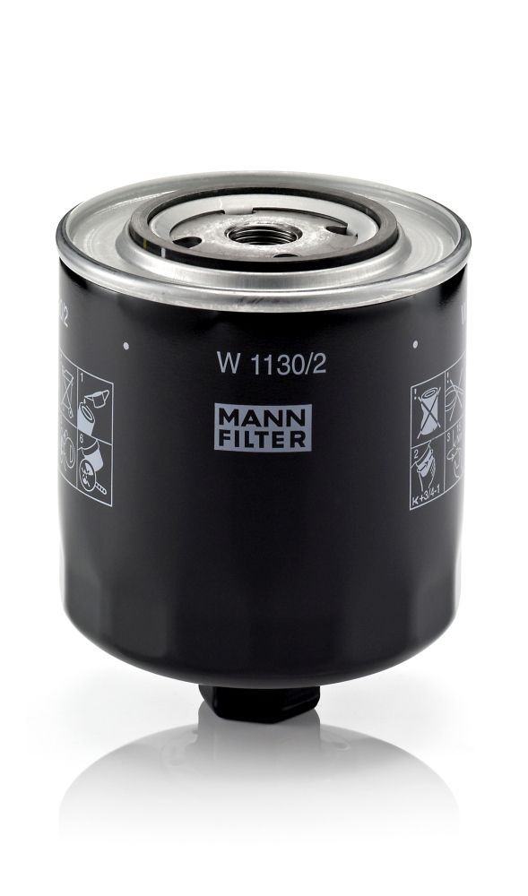 MANN-FILTER W 1130/2 Oil filter 3/4-16 UNF, with one anti-return valve, Spin-on Filter
