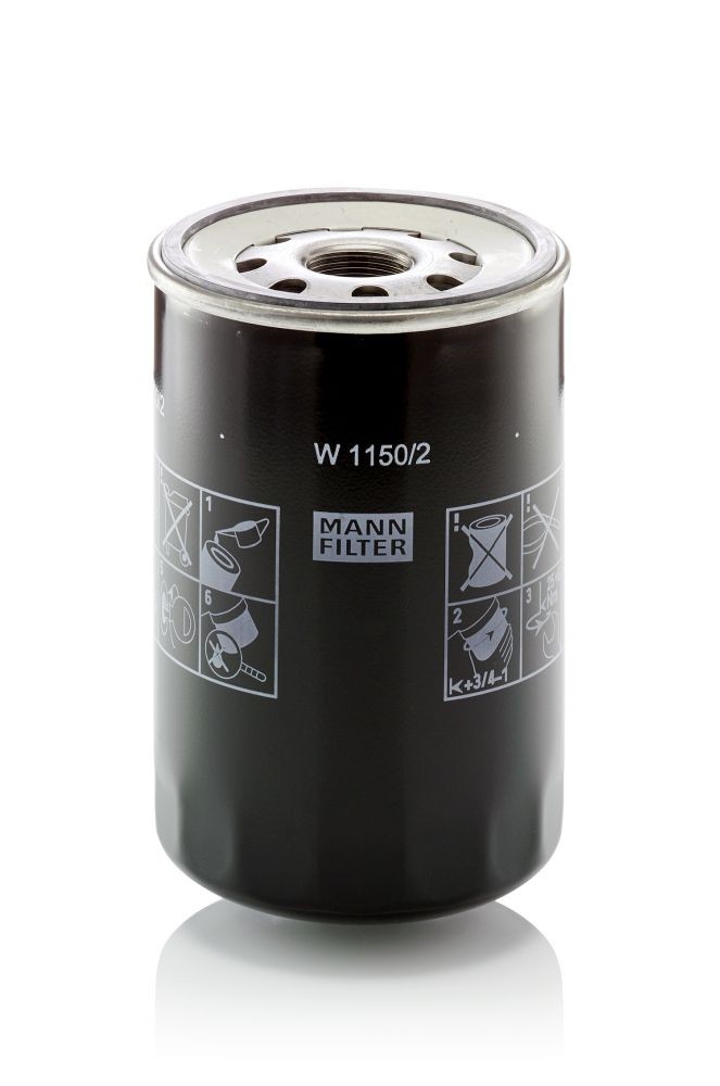 MANN-FILTER W 1150/2 Oil filter 1 1/8-16 UN, Spin-on Filter