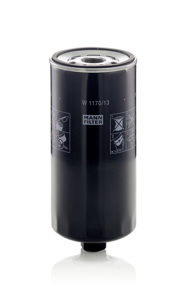MANN-FILTER W 1170/13 Oil filter M30x2, with two anti-return valves, Spin-on Filter