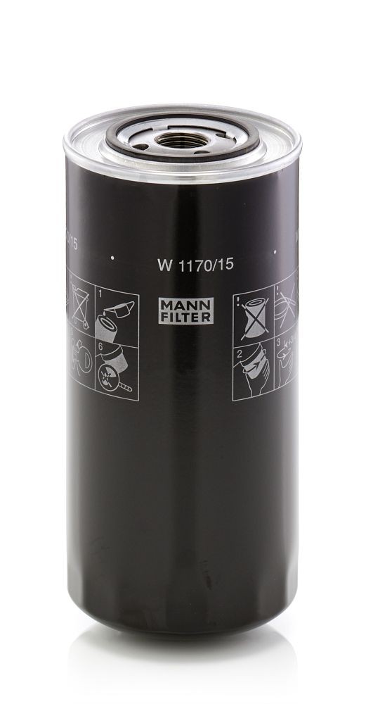 MANN-FILTER 1-12 UNF, with one anti-return valve, Spin-on Filter Ø: 108mm, Height: 227mm Oil filters W 1170/15 buy