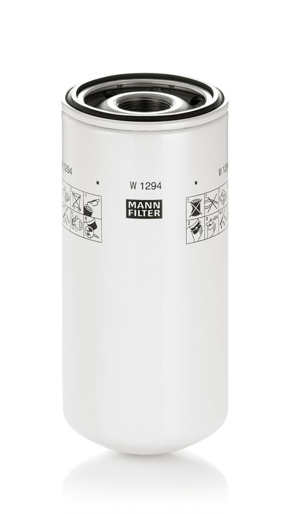 MANN-FILTER W 1294 Oil filter 1 1/2-12 UNS-2B, Spin-on Filter
