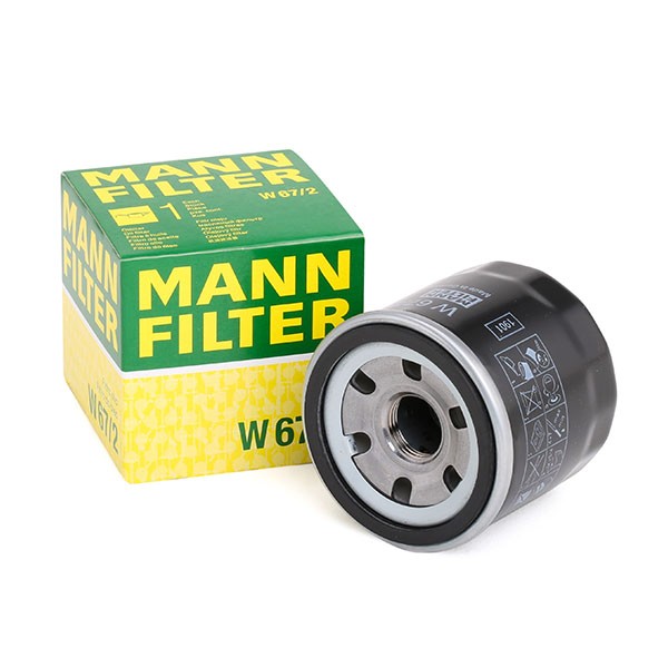 W 67/2 MANN-FILTER Oil filters SUBARU 3/4-16 UNF, with one anti-return valve, Spin-on Filter