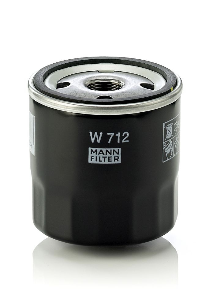 MANN-FILTER W712 Oliefilter 3/4-16 UNF, Opschroeffilter
