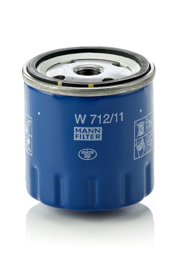MANN-FILTER M16x1.5, with one anti-return valve, Spin-on Filter Ø: 76mm, Height: 79mm Oil filters W 712/11 buy