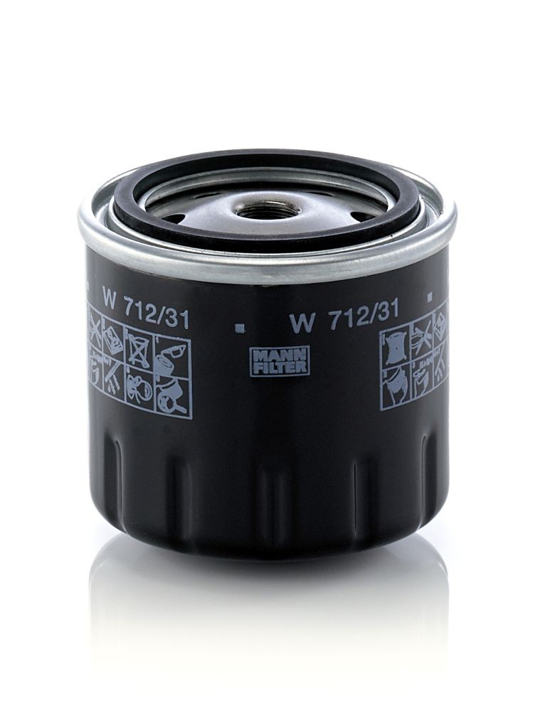 MANN-FILTER M 14 X 1.5, with one anti-return valve, Spin-on Filter Ø: 76mm, Height: 73mm Oil filters W 712/31 buy