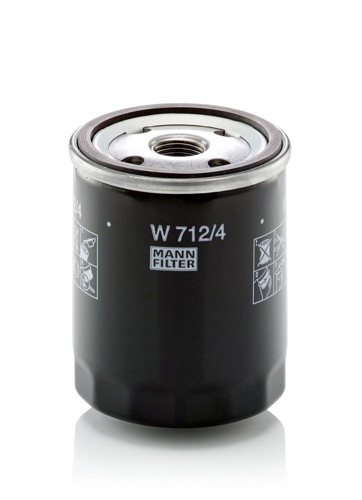 W712/4 Oil filter W 712/4 MANN-FILTER 3/4-16 UNF, with one anti-return valve, Spin-on Filter