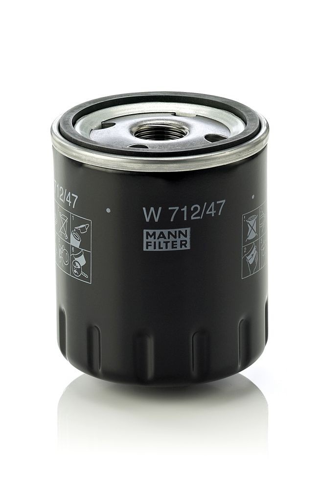 W712/47 Oil filter W 712/47 MANN-FILTER M 20 X 1.5, with one anti-return valve, Spin-on Filter