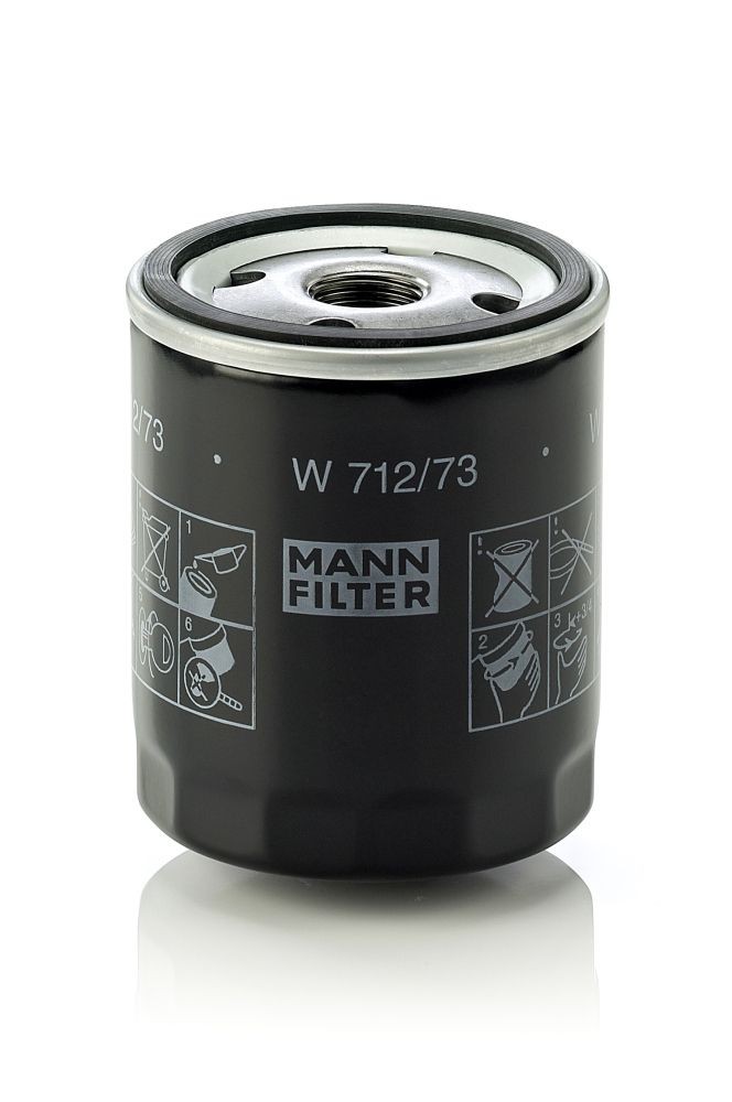 MANN-FILTER W712/73 Engine oil filter 3/4-16 UNF, Spin-on Filter