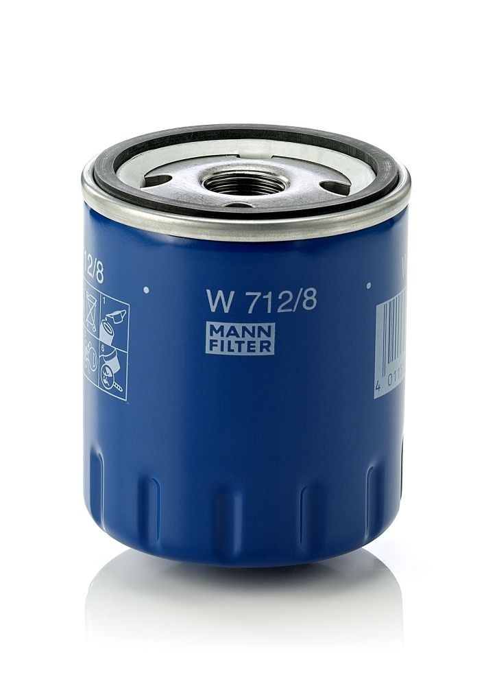 MANN-FILTER W 712/8 Oil filter M 20 X 1.5, with one anti-return valve, Spin-on Filter