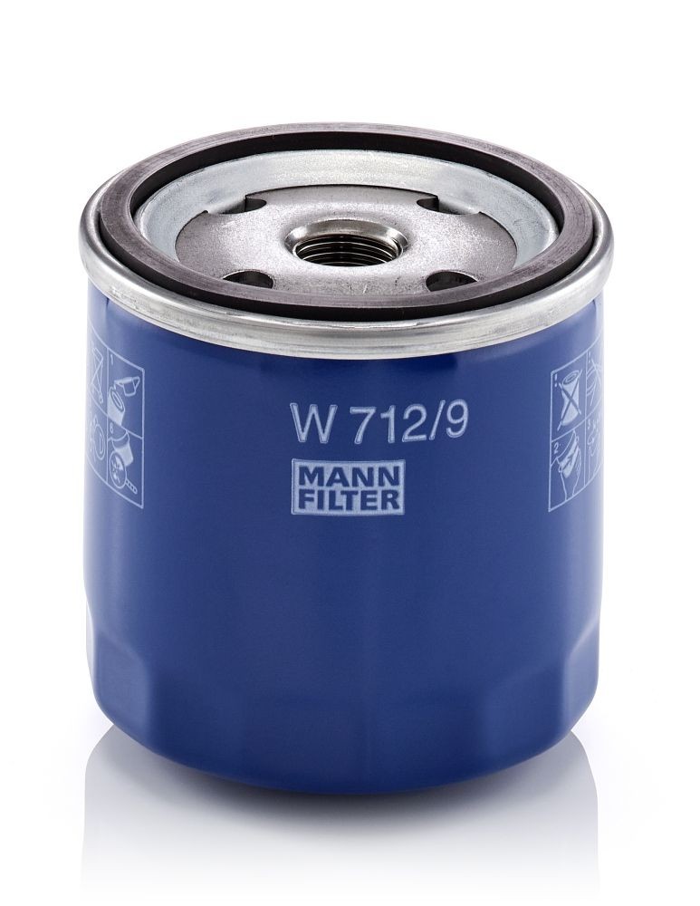 W712/9 Oil filter W 712/9 MANN-FILTER M 16 X 1.5, with one anti-return valve, Spin-on Filter