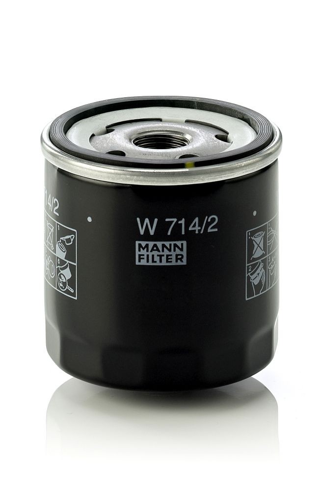 W714/2 Oil filter W 714/2 MANN-FILTER 3/4-16 UNF, with two anti-return valves, Spin-on Filter