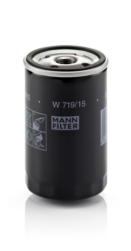 W719/15 Oil filter W 719/15 MANN-FILTER 3/4-16 UNF, with one anti-return valve, Spin-on Filter