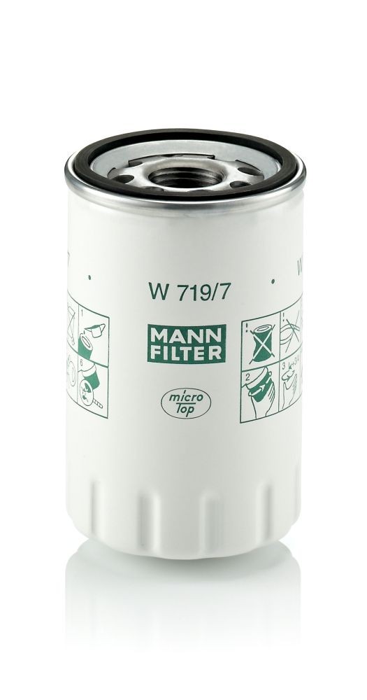 W719/7 Oil filter W 719/7 MANN-FILTER 1-12 UNF, with one anti-return valve, Spin-on Filter