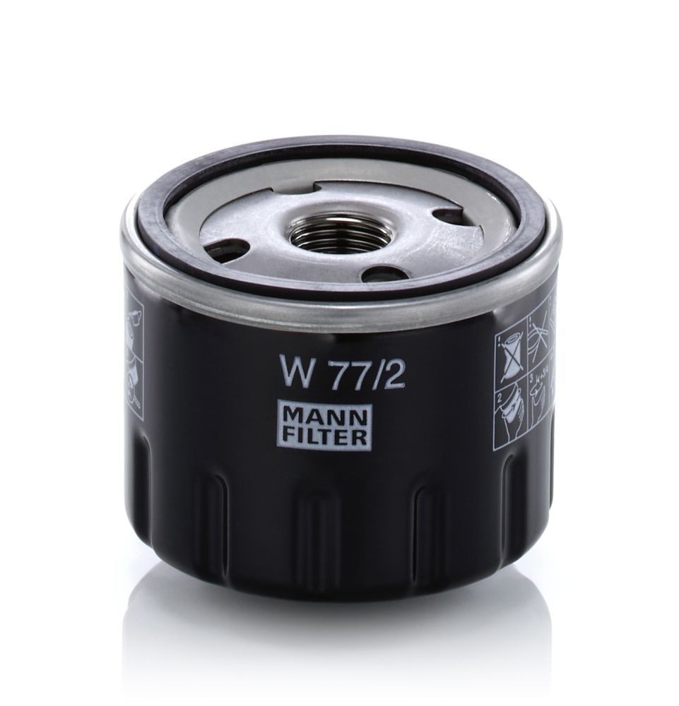 MANN-FILTER W 77/2 Oil filter 3/4-16 UNF-1B, with one anti-return valve, Spin-on Filter