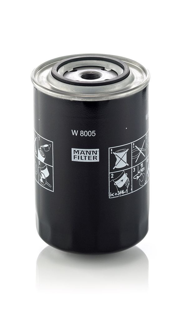 963664 MANN-FILTER W 8005 IVECO Ölfilter 3/4-16 UNF, mit einem Rücklaufsperrventil, Anschraubfilter