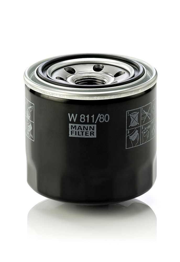 Filtro olio W 811/80 MANN-FILTER M 20 X 1.5, con una valvola blocco arretramento, Filtro ad avvitamento