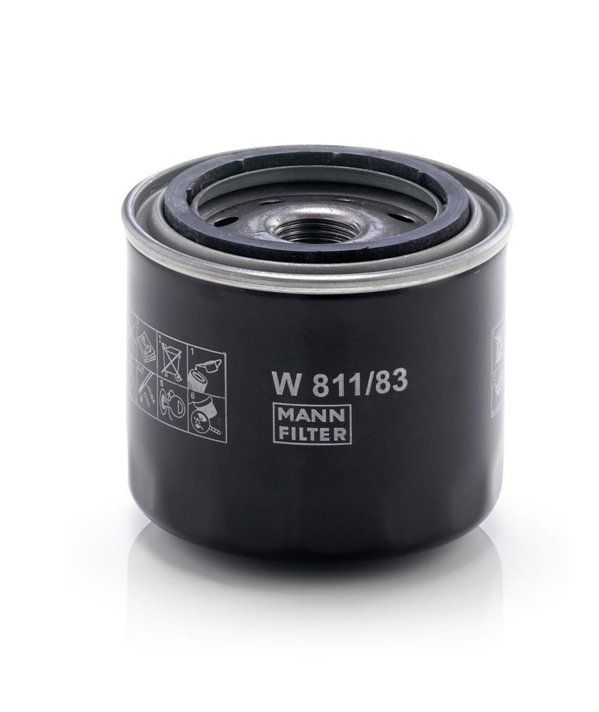 MANN-FILTER W 811/83 Oil filter 3/4-16 UNF, with one anti-return valve, Spin-on Filter