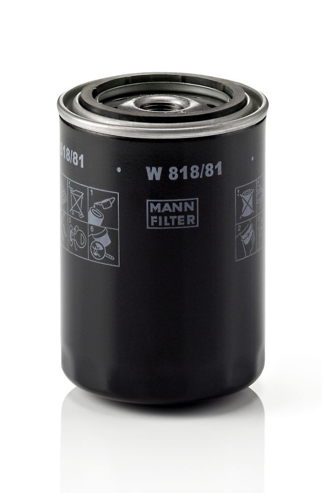 MANN-FILTER W 818/81 Oil filter 3/4-16 UNF, with one anti-return valve, Spin-on Filter
