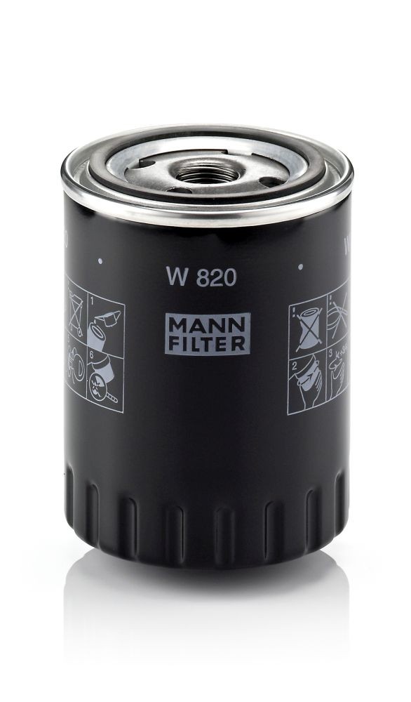 MANN-FILTER W 820 Oil filter M20x1.5, with one anti-return valve, Spin-on Filter