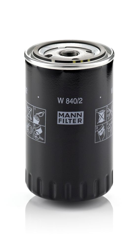 MANN-FILTER W 840/2 Oil filter 3/4-16 UNF, with one anti-return valve, Spin-on Filter
