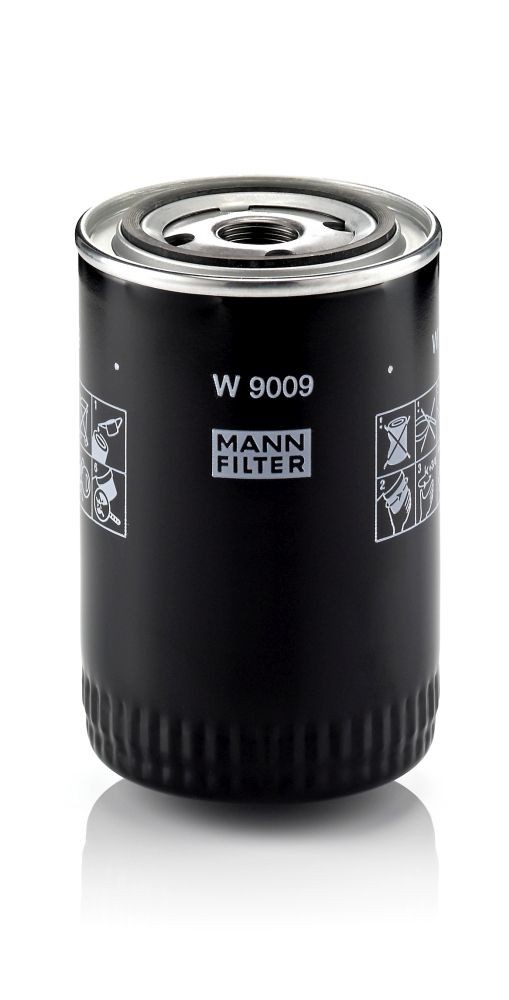 MANN-FILTER M22x1.5, with one anti-return valve, Spin-on Filter Ø: 93mm, Height: 143mm Oil filters W 9009 buy