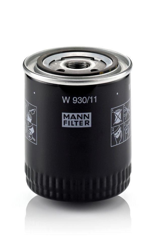 MANN-FILTER M 20 X 1.5, with one anti-return valve, Spin-on Filter Ø: 93mm, Height: 114mm Oil filters W 930/11 buy