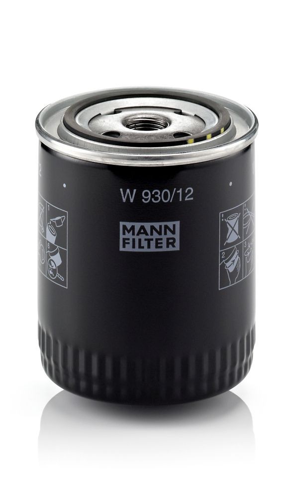 MANN-FILTER 3/4-16 UNF, Spin-on Filter Ø: 93mm, Height: 114mm Oil filters W 930/12 buy