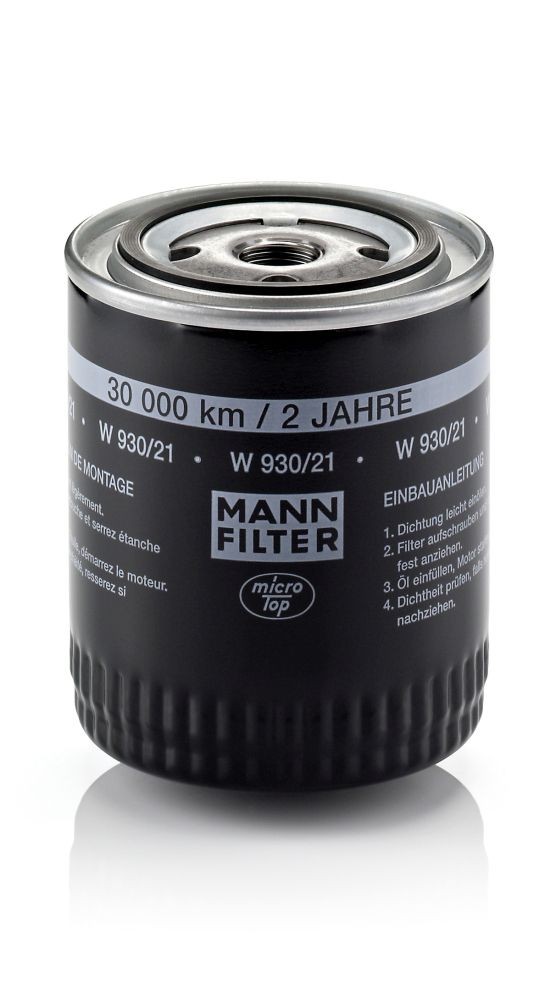 MANN-FILTER W930/21 Engine oil filter 3/4-16 UNF, with one anti-return valve, Spin-on Filter