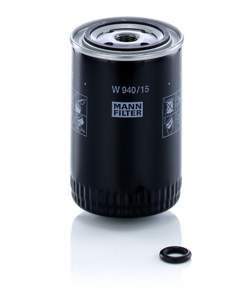 MANN-FILTER 3/4-16 UNF-1B, 3/4-16 UNF, with one anti-return valve, with seal, Spin-on Filter Inner Diameter 2: 62mm, Outer Diameter 2: 71mm, Ø: 93mm, Height: 142mm Oil filters W 940/15 n buy