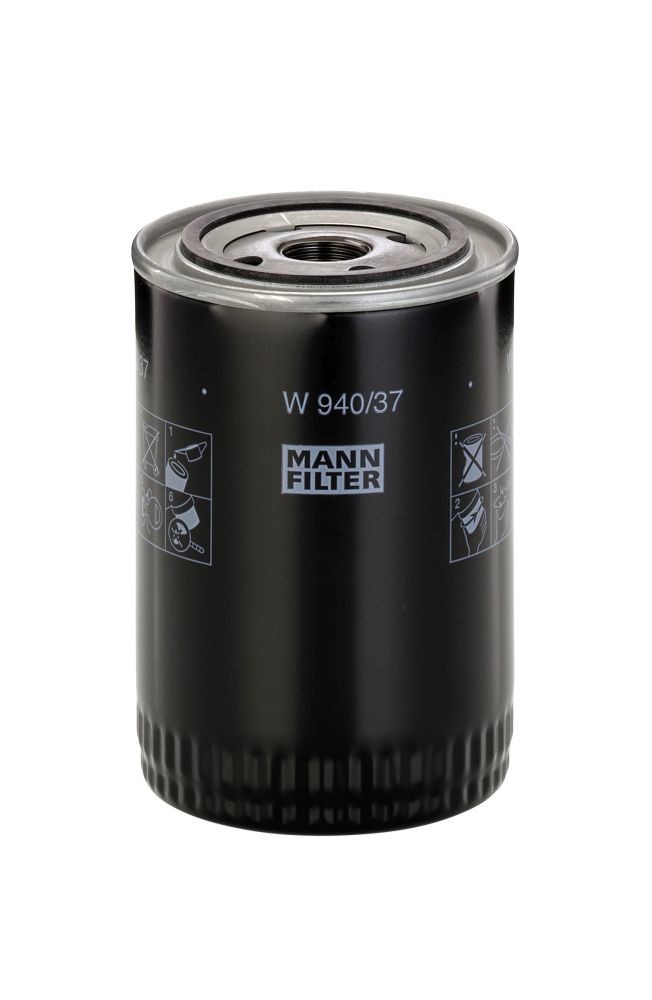 MANN-FILTER W 940/37 Oil filter M 22 X 1.5, with one anti-return valve, Spin-on Filter