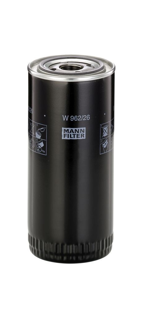 MANN-FILTER 1-12 UNF- 1B, with one anti-return valve, Spin-on Filter Ø: 93mm, Height: 210mm Oil filters W 962/26 buy