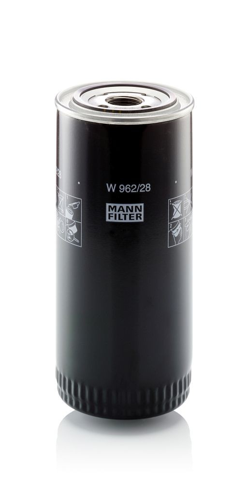 MANN-FILTER 1-12 UNF, with one anti-return valve, Spin-on Filter Ø: 93mm, Height: 210mm Oil filters W 962/28 buy