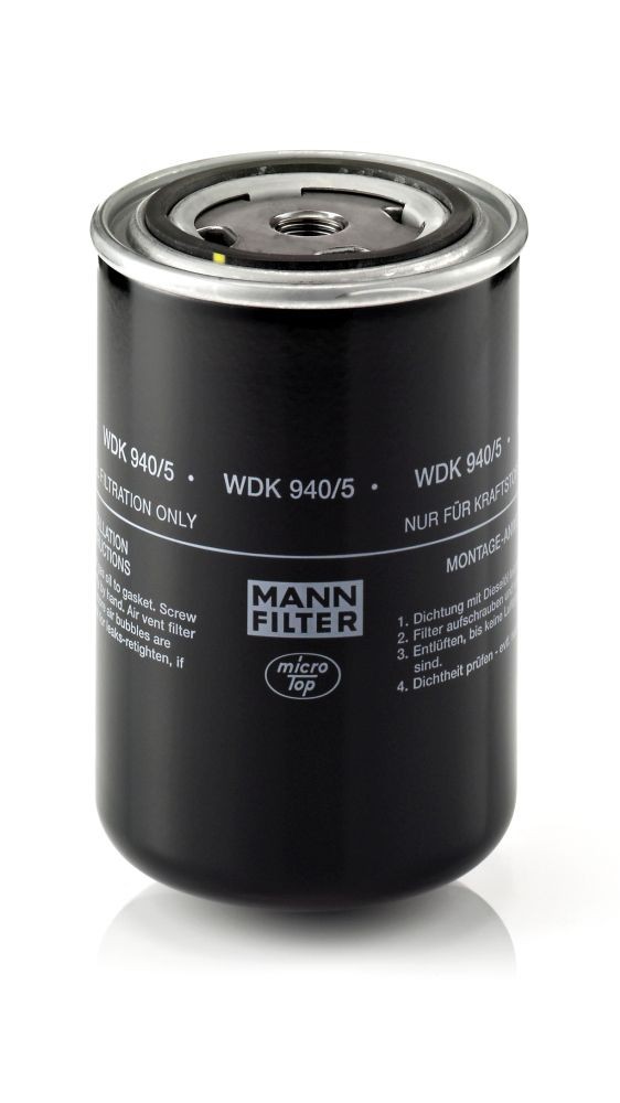 MANN-FILTER Spin-on Filter, for high pressure levels Height: 144mm Inline fuel filter WDK 940/5 buy