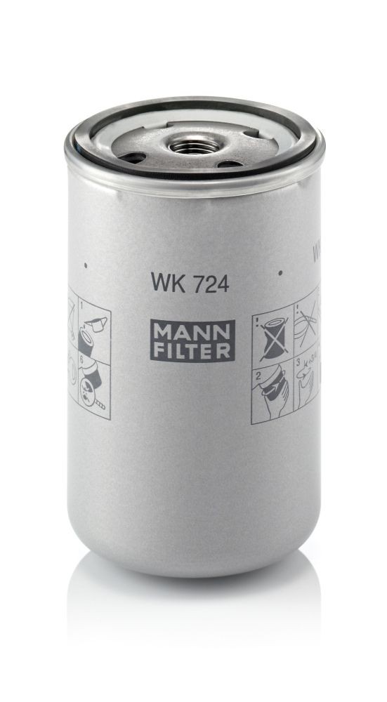 MANN-FILTER Spin-on Filter Height: 124mm Inline fuel filter WK 724 buy