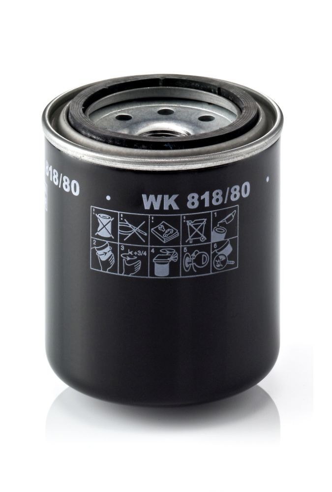 MANN-FILTER Spin-on Filter Height: 92mm Inline fuel filter WK 818/80 buy