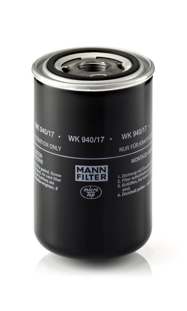 MANN-FILTER Spin-on Filter Height: 144mm Inline fuel filter WK 940/17 buy