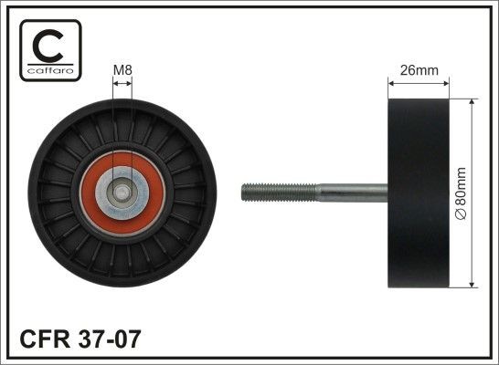CAFFARO Ø: 80mm Deflection / Guide Pulley, v-ribbed belt 37-07 buy