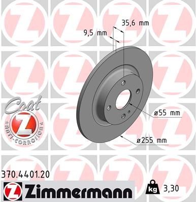 ZIMMERMANN Brake rotors 370.4401.20 for MAZDA MX-5, MX