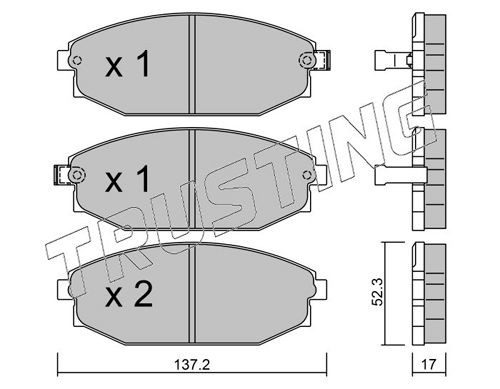 23518 TRUSTING with acoustic wear warning Thickness 1: 17,0mm Brake pads 372.0 buy