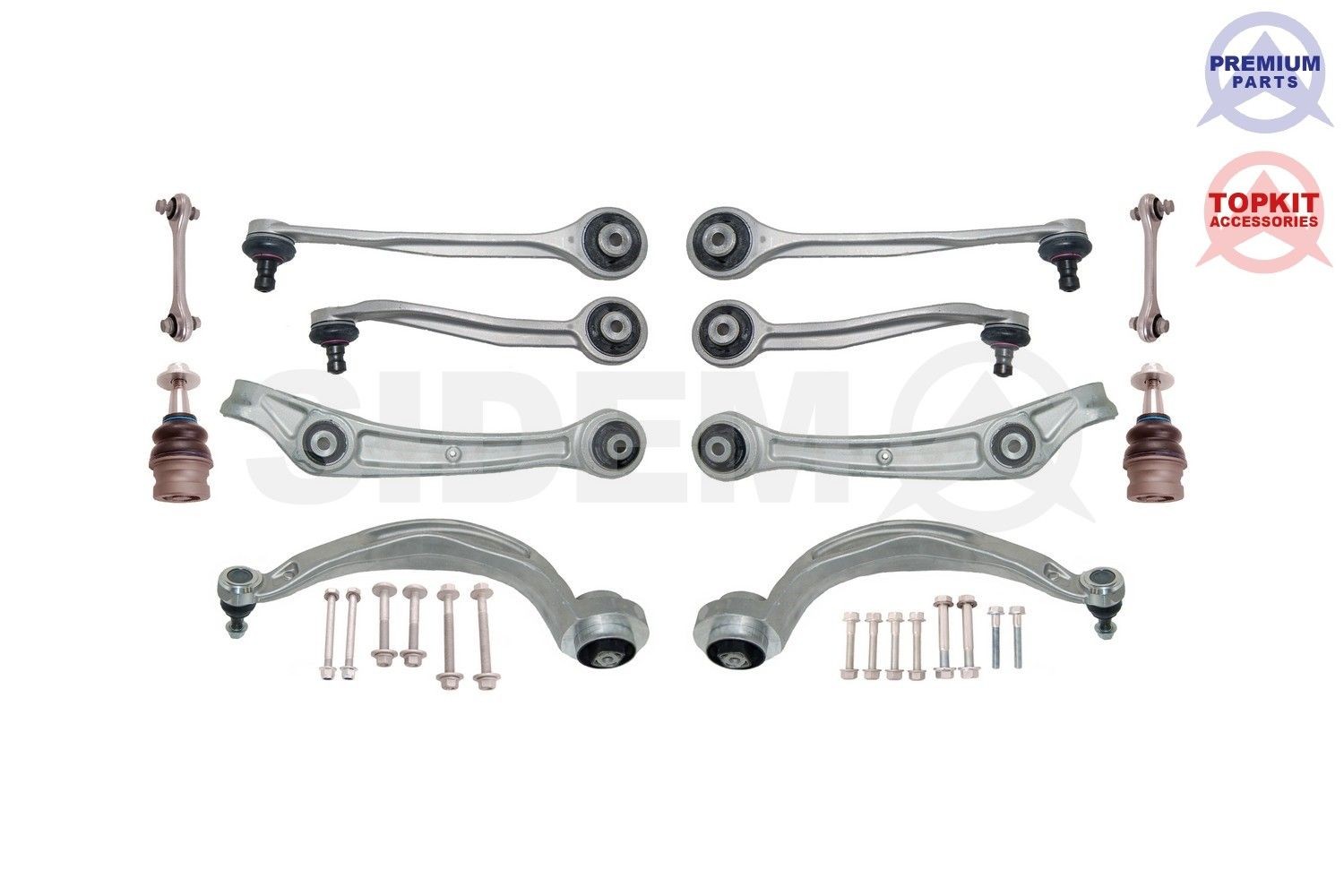 Suspension kit SIDEM Trailing Arm, Front Axle, with fastening material - 37255