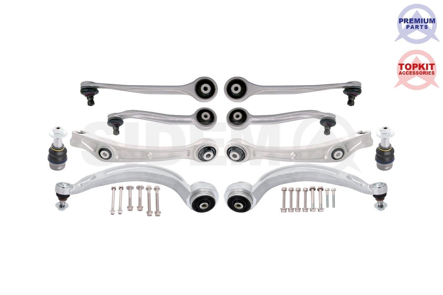 Suspension refresh kit SIDEM Trailing Arm, Front Axle, with fastening material - 37258