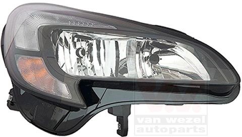 VAN WEZEL 3804962 Headlight Right, H7/H7, yellow-transparent, for right-hand traffic, with motor for headlamp levelling, PX26d