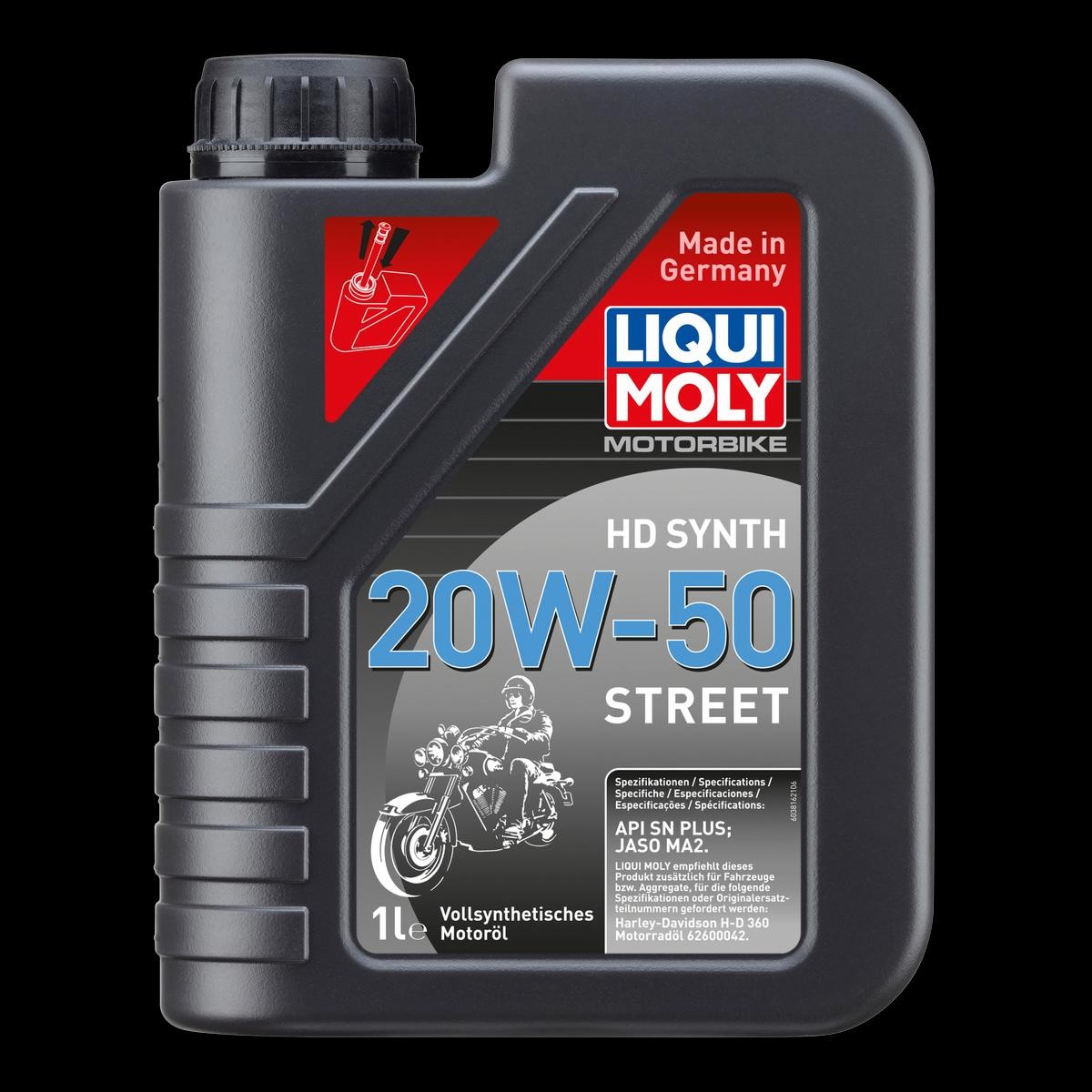 Car oil API SN PLUS LIQUI MOLY - 3816 Motorbike, HD Synth Street